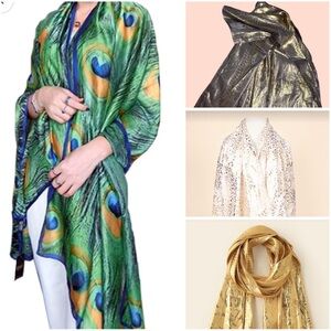 4 Colorful Print Scarfs